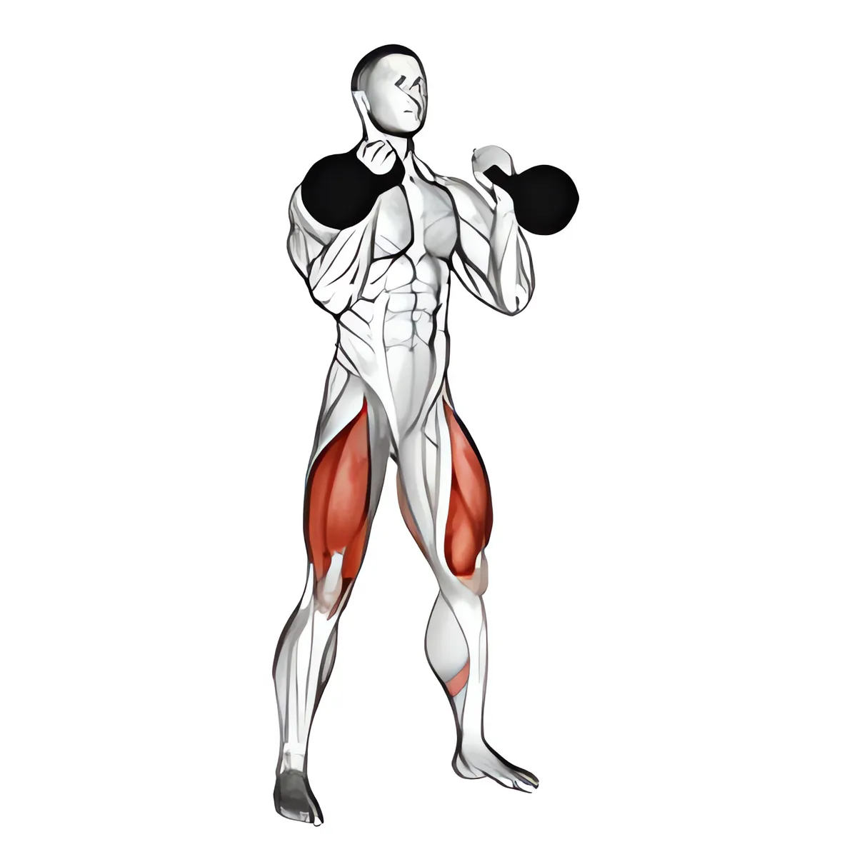 Tạ chuông squat trước