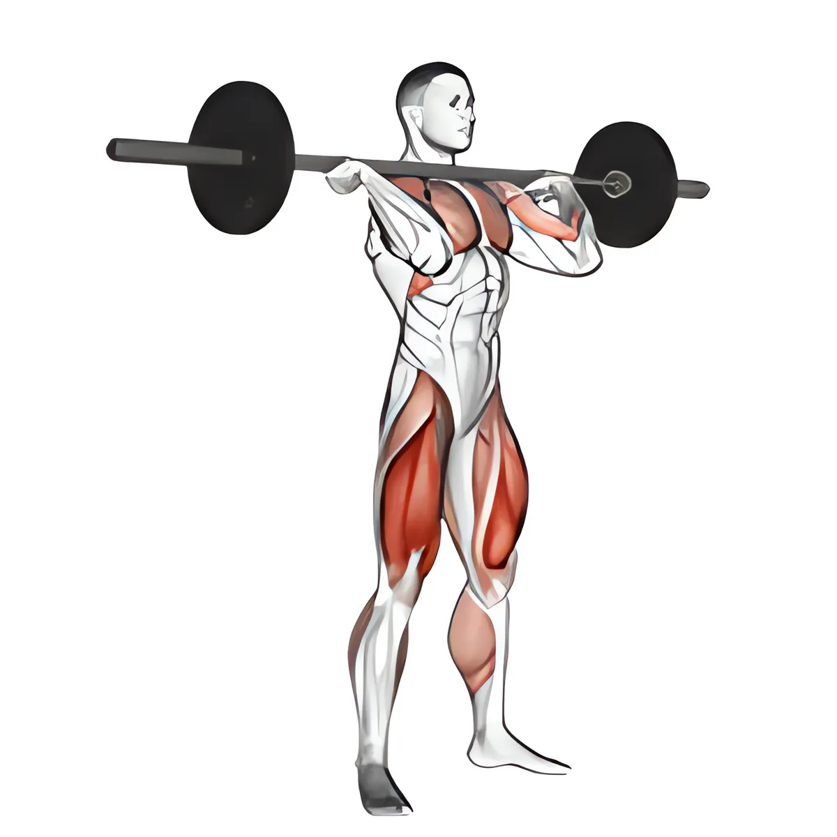 Squat kết hợp đẩy giật tạ qua đầu