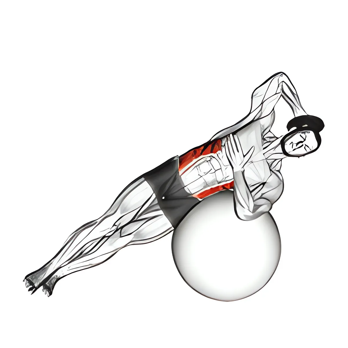 Có tạ nghiêng thân (trên bóng thăng bằng)
