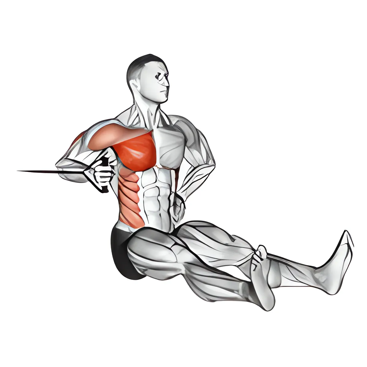 Dây kháng lực một tay xoay đẩy ngực