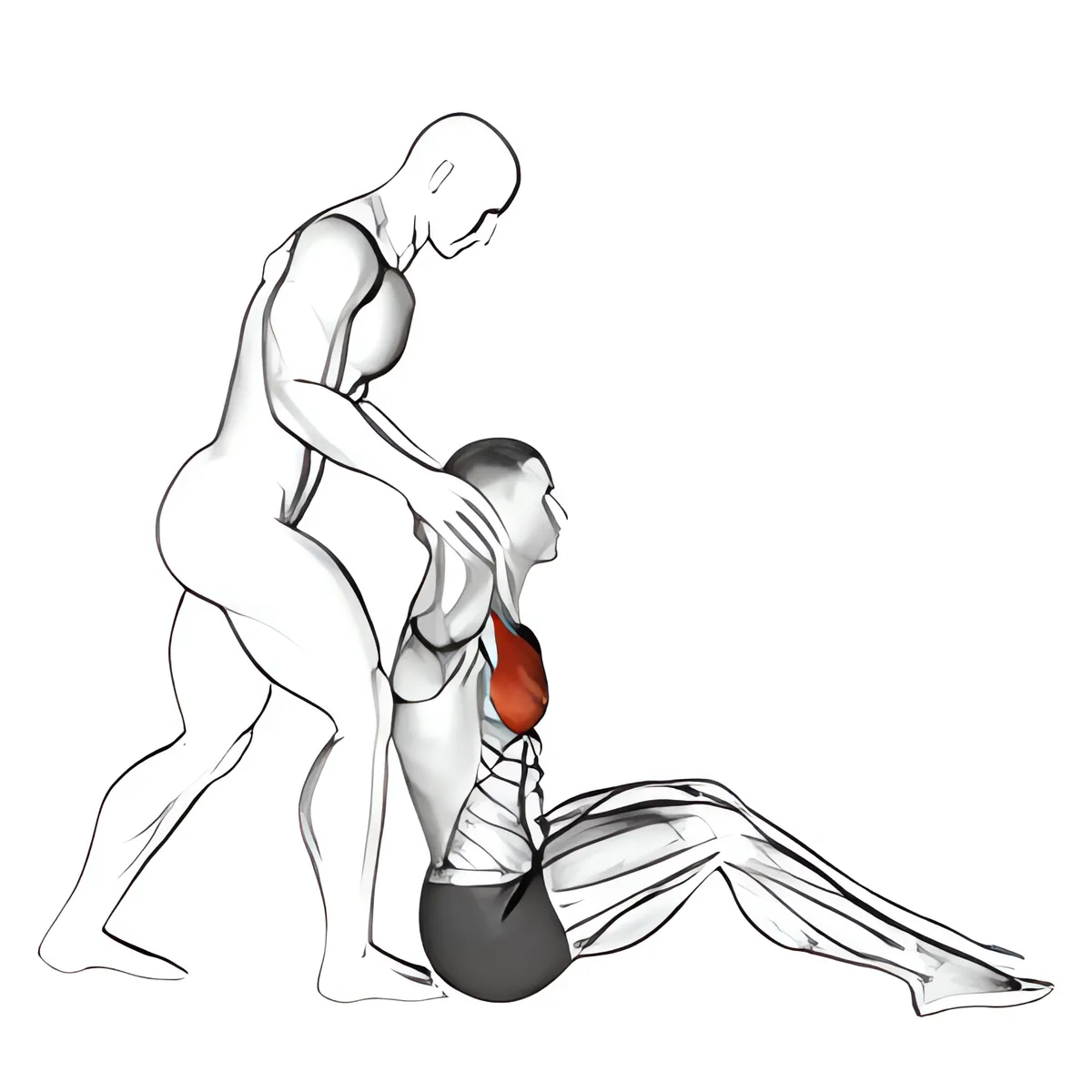 phía sau đầu ngực kéo giãn