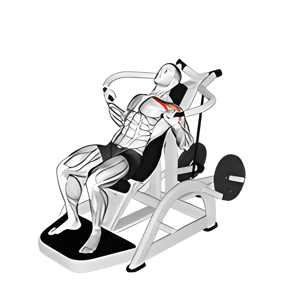 Máy ghế dốc lên đẩy ngực biến thể 2