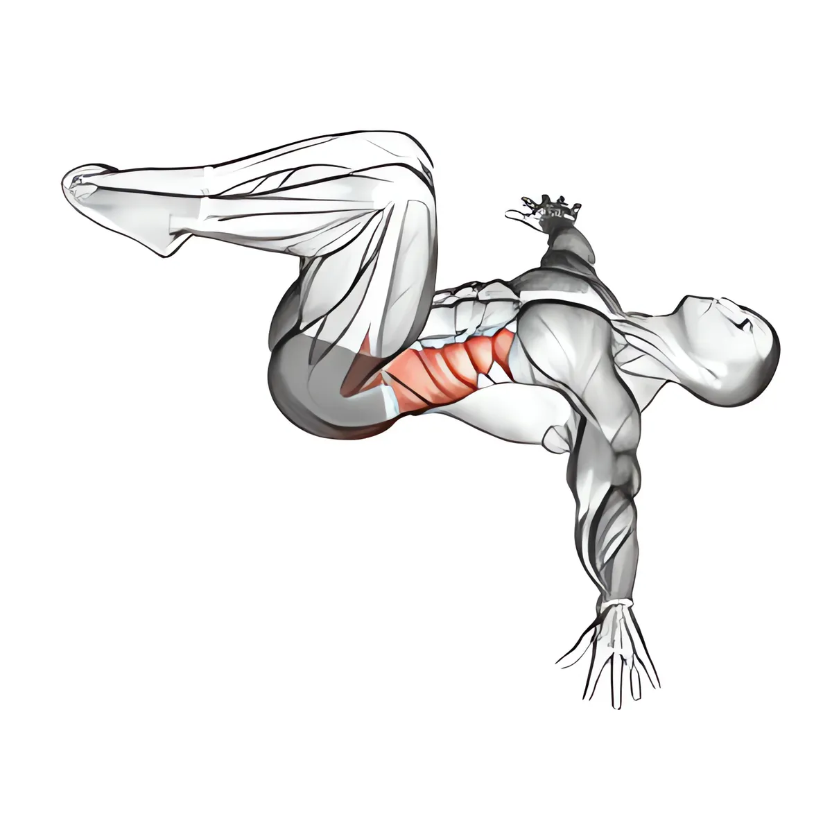 cúi gối nằm xoay thân (nam)