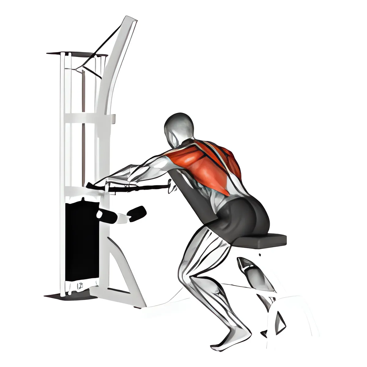 Cáp ghế dốc xuống ngồi tay rộng kéo