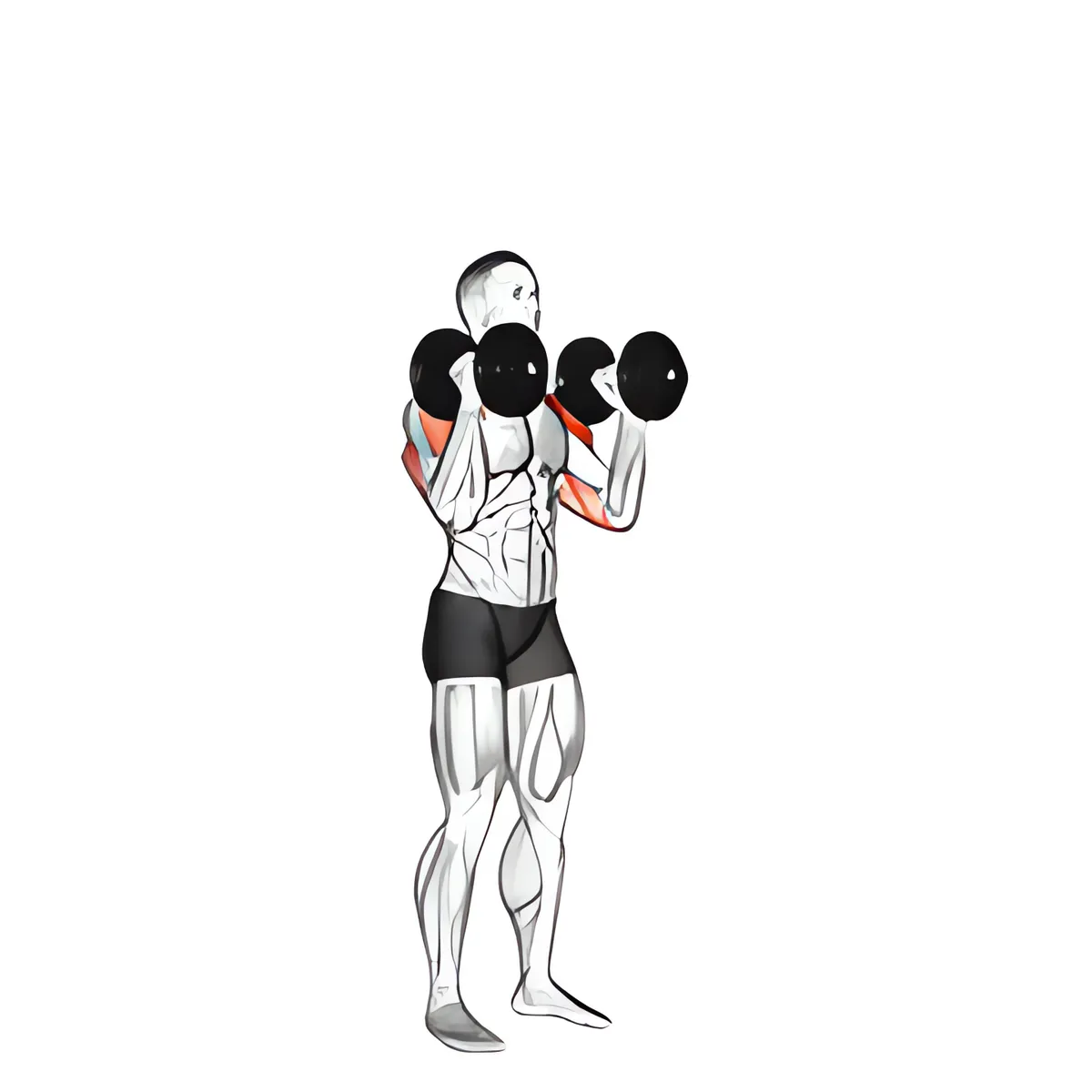 Tạ đơn đứng luân phiên đẩy tạ qua đầu