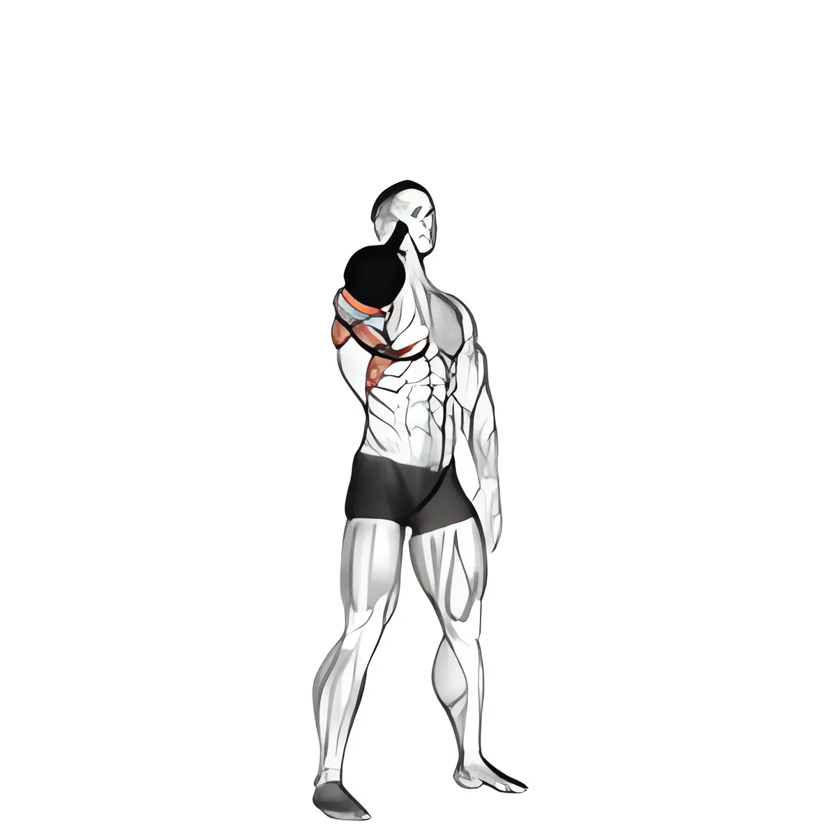 Đẩy vai quân đội một tay sang bên với tạ chuông