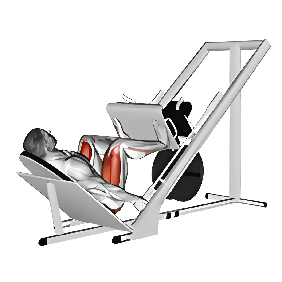 Đẩy chân rộng trên máy trượt 45°
