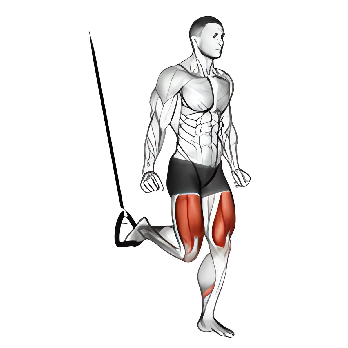 Dùng dây treo squat tách chân
