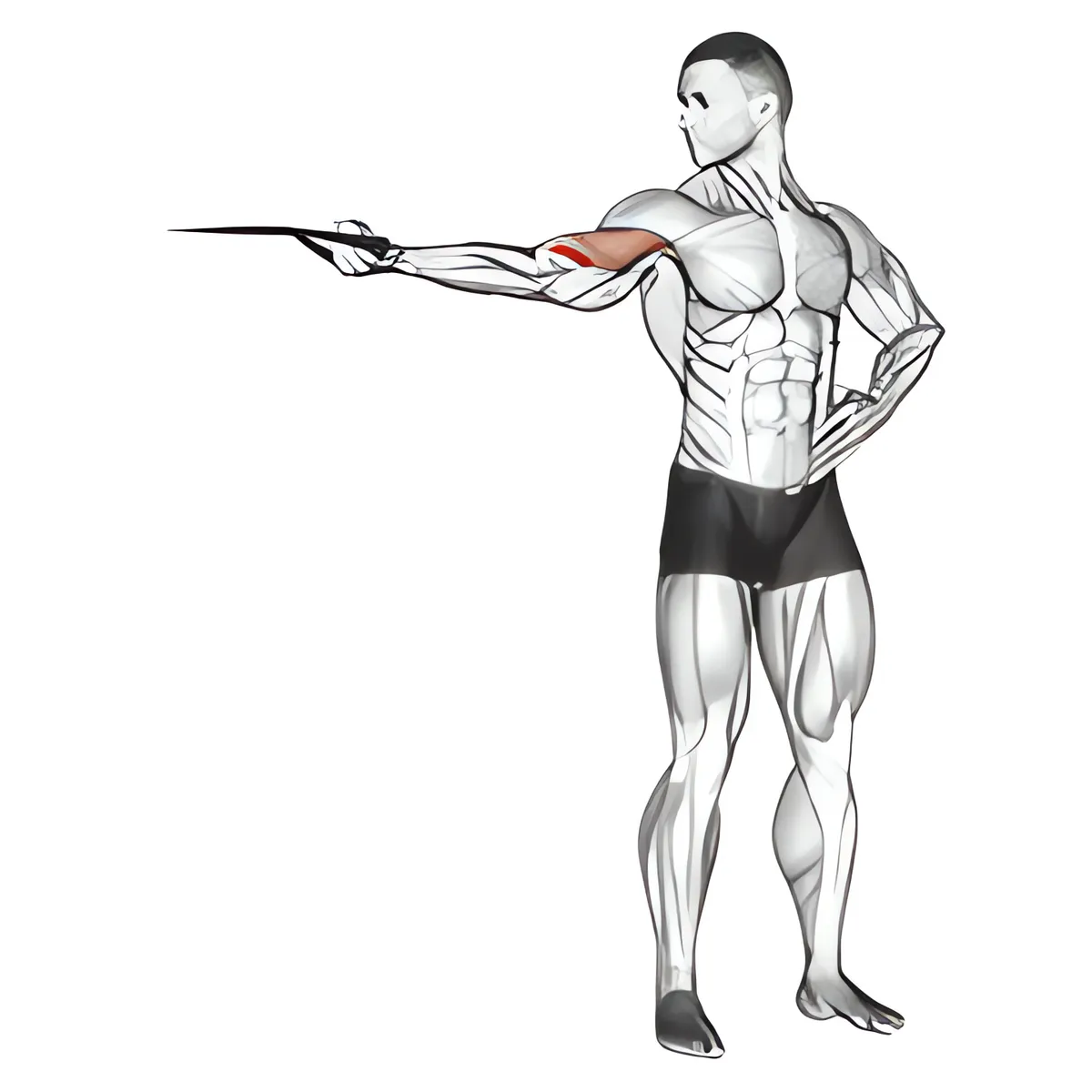 Dây kháng lực một tay qua đầu cuốn tay trước
