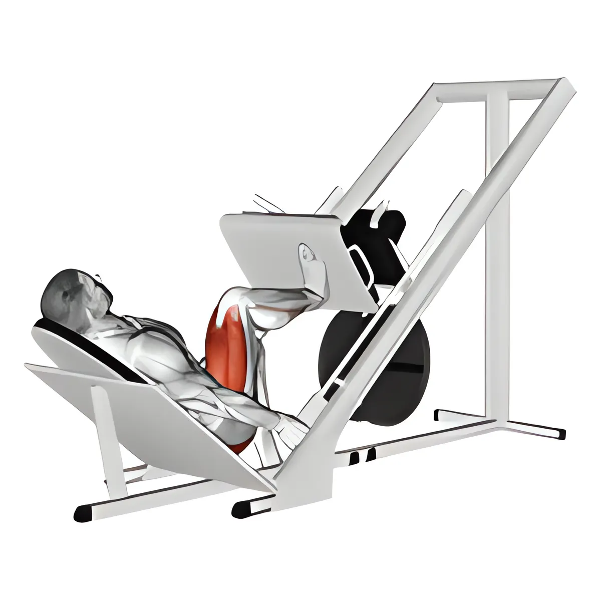 Đẩy chân đơn trên máy trượt 45°