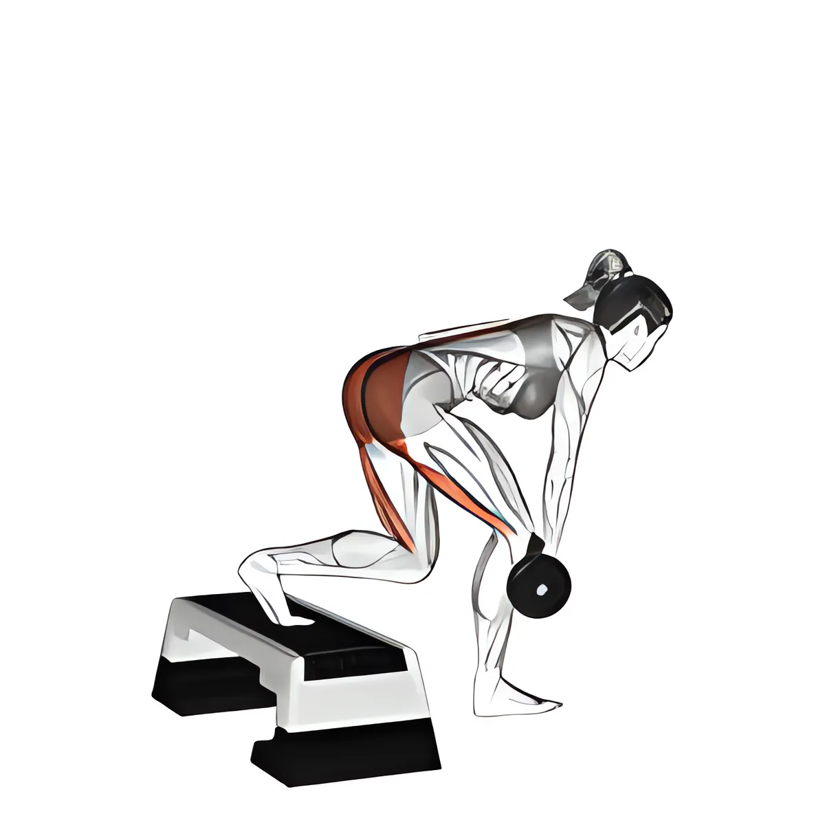 Tạ đơn một chân deadlift với bục hỗ trợ