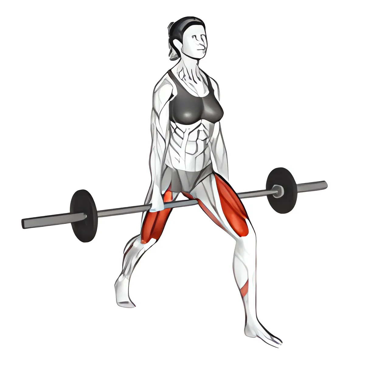 Thanh đòn squat tách chân biến thể 2